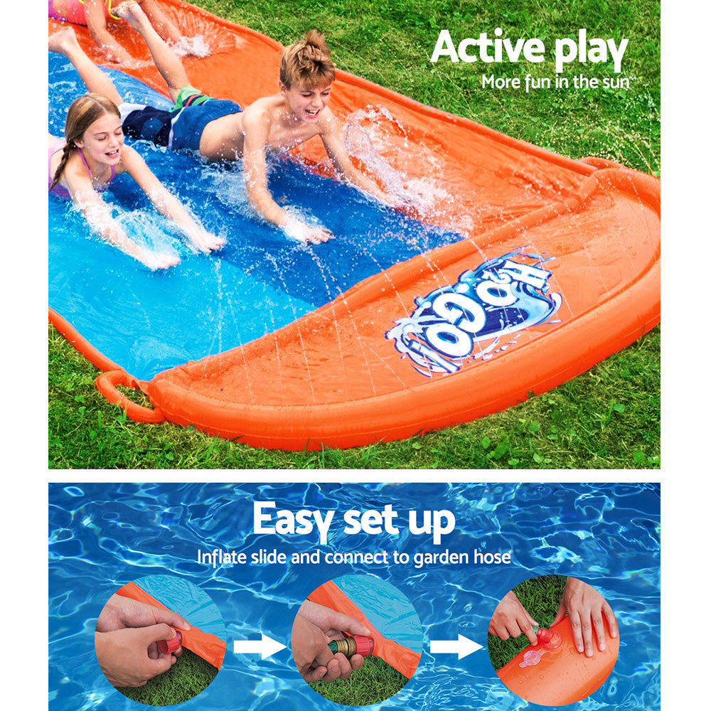 Water Slip And Slide Kids Inflatable Splash Toy Outdoor Triple 4.88M - image6