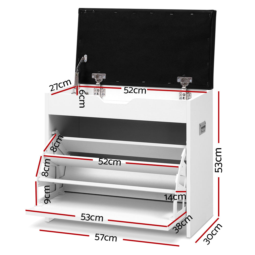 Adjustable 3 Tier Storage Cupboard - White - image2