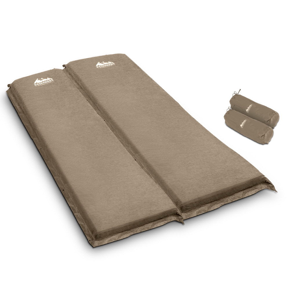 Self Inflating Mattress Camping Sleeping Mat Air Bed Pad Double Coffee 10CM Thick - image1