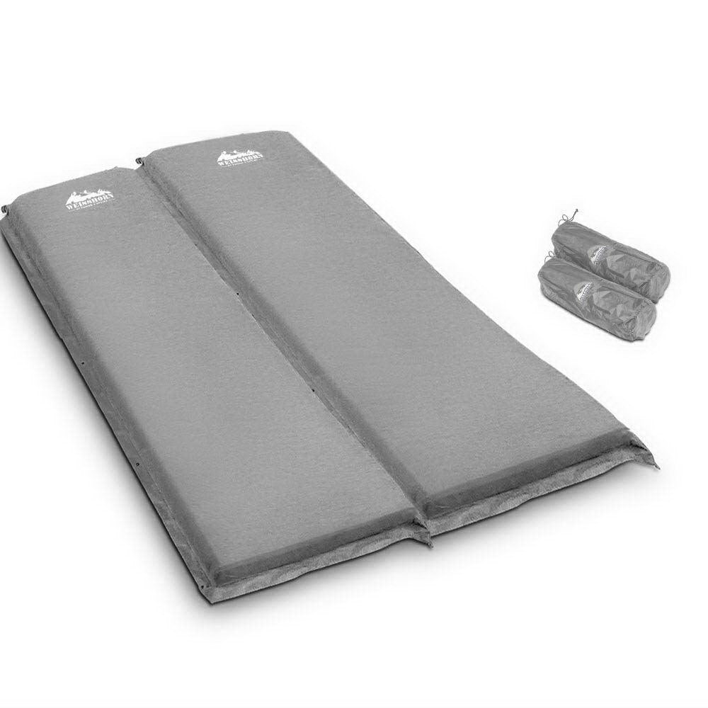 Self Inflating Mattress Camping Sleeping Mat Air Bed Pad Double Grey 10CM Thick - image1