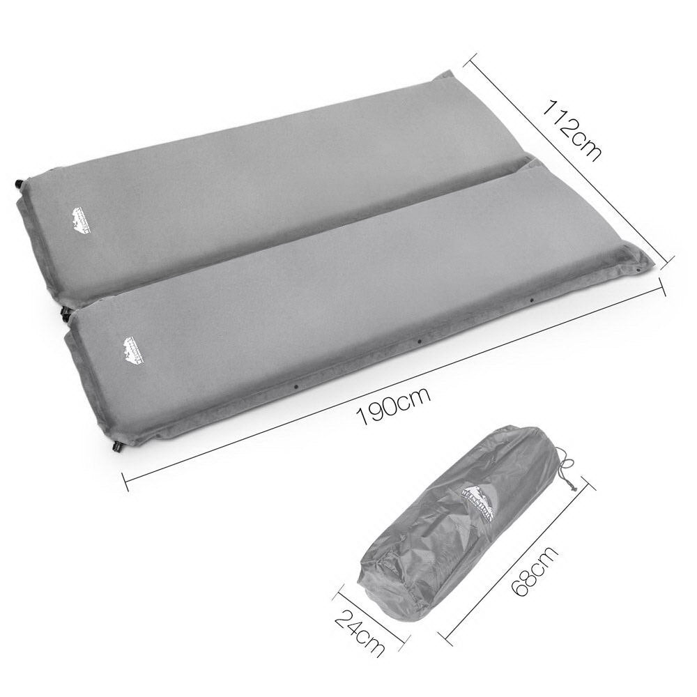 Self Inflating Mattress Camping Sleeping Mat Air Bed Pad Double Grey 10CM Thick - image2