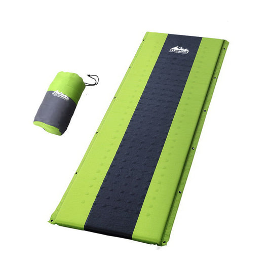 Self Inflating Mattress Camping Sleeping Mat Air Bed Pad Single Green - image1