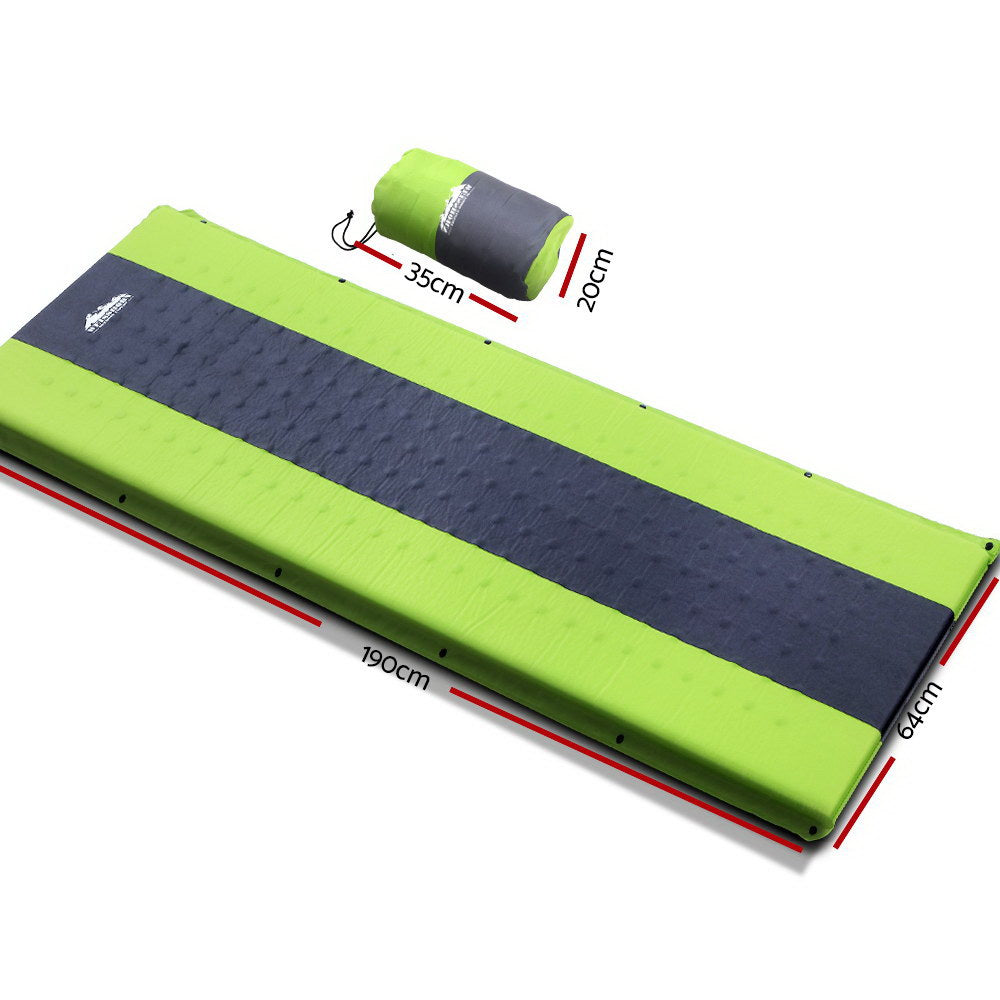 Self Inflating Mattress Camping Sleeping Mat Air Bed Pad Single Green - image2