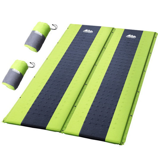 Self Inflating Mattress Camping Sleeping Mat Air Bed Pad Double Green - image1