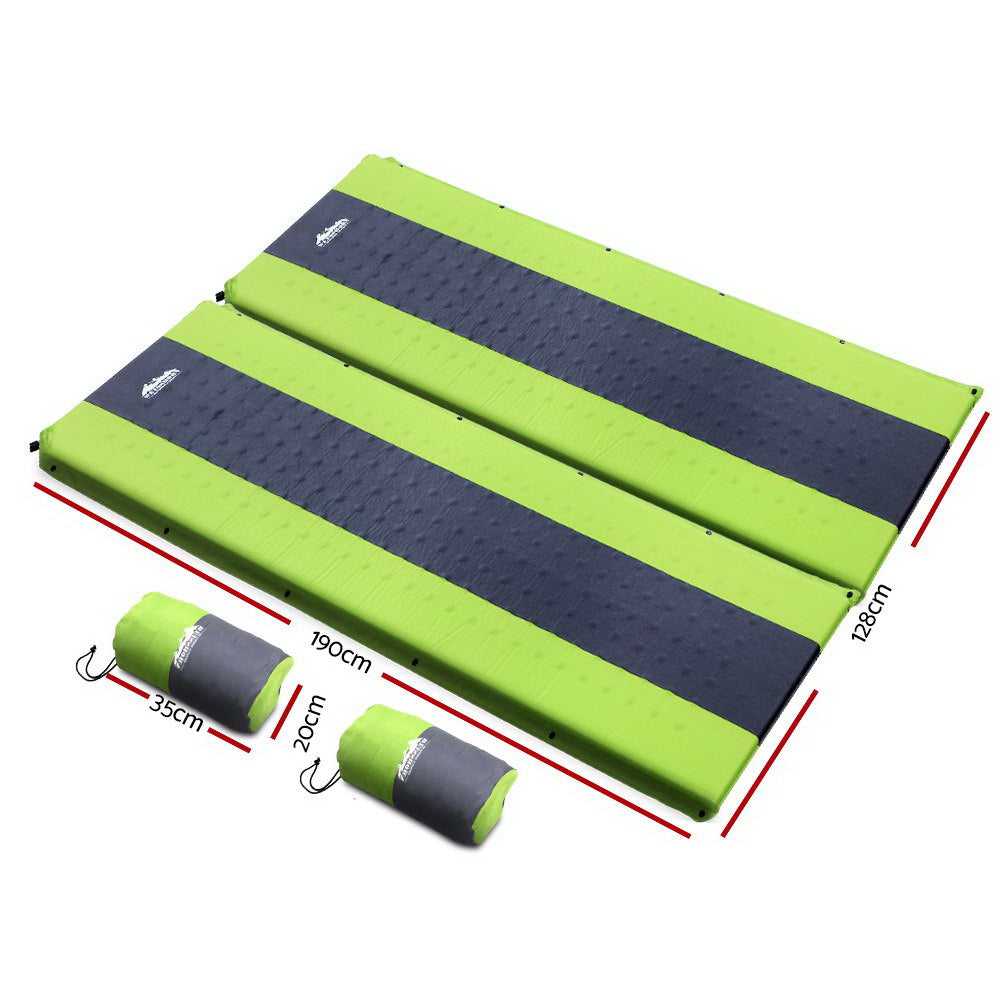 Self Inflating Mattress Camping Sleeping Mat Air Bed Pad Double Green - image2