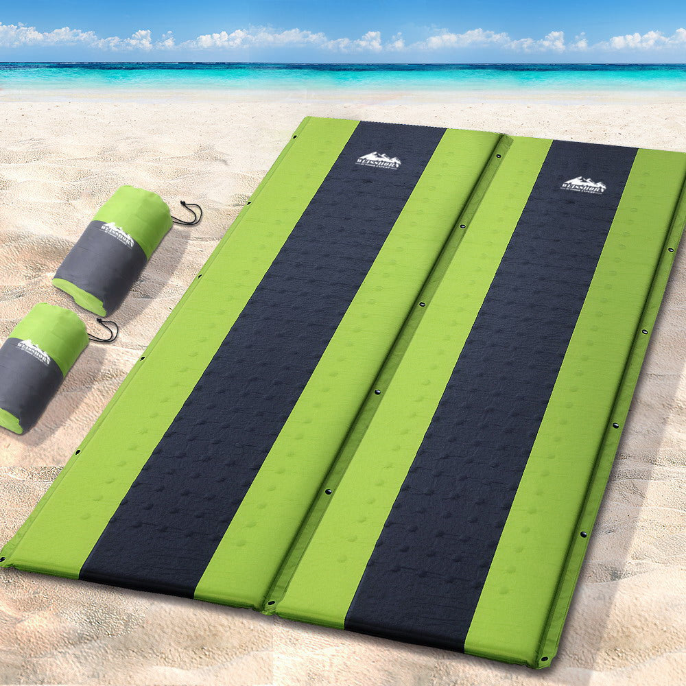 Self Inflating Mattress Camping Sleeping Mat Air Bed Pad Double Green - image7