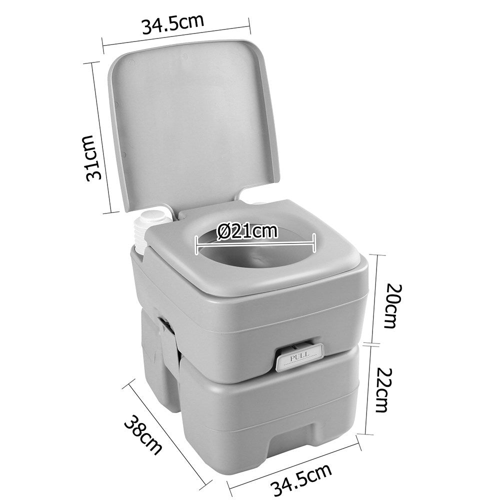 20L Portable Outdoor Camping Toilet - Grey - image2