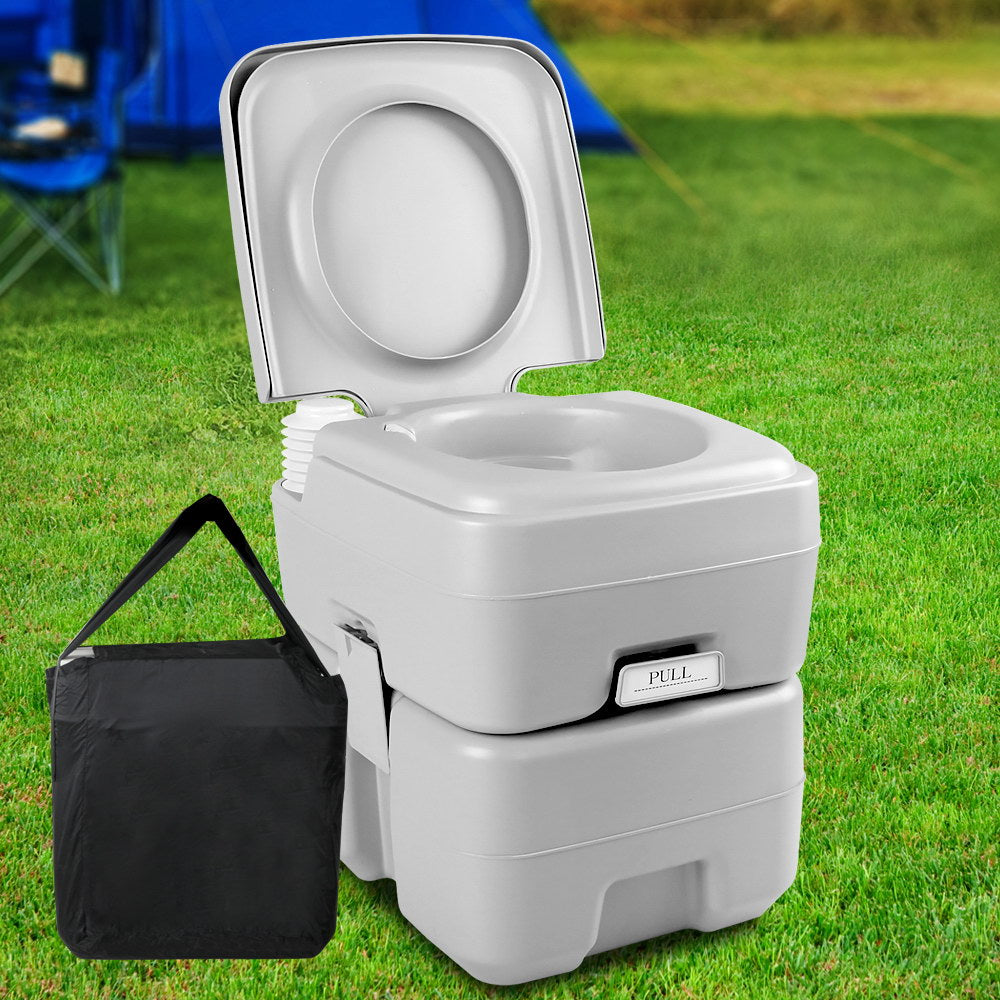 20L Portable Outdoor Camping Toilet with Carry Bag- Grey - image7