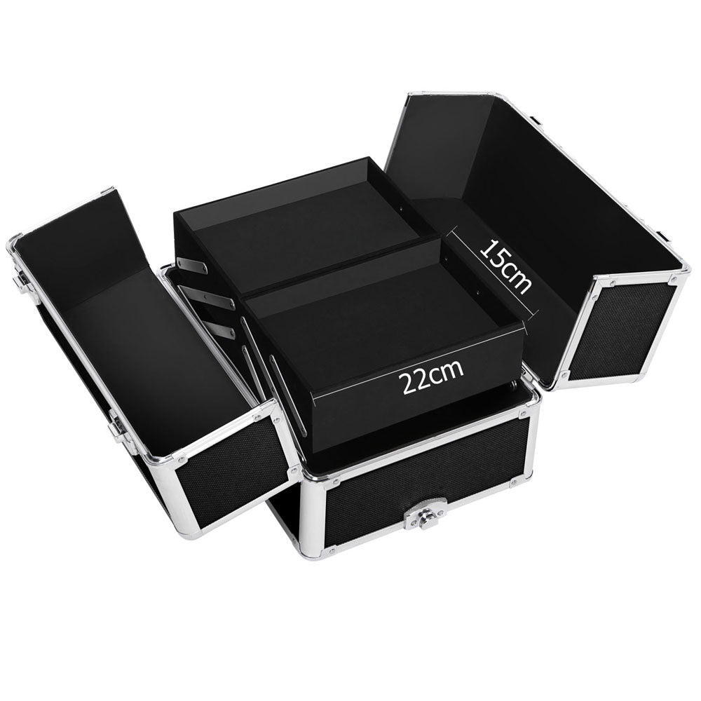 7 in 1 Portable Cosmetic Beauty Makeup Trolley - Black - image2
