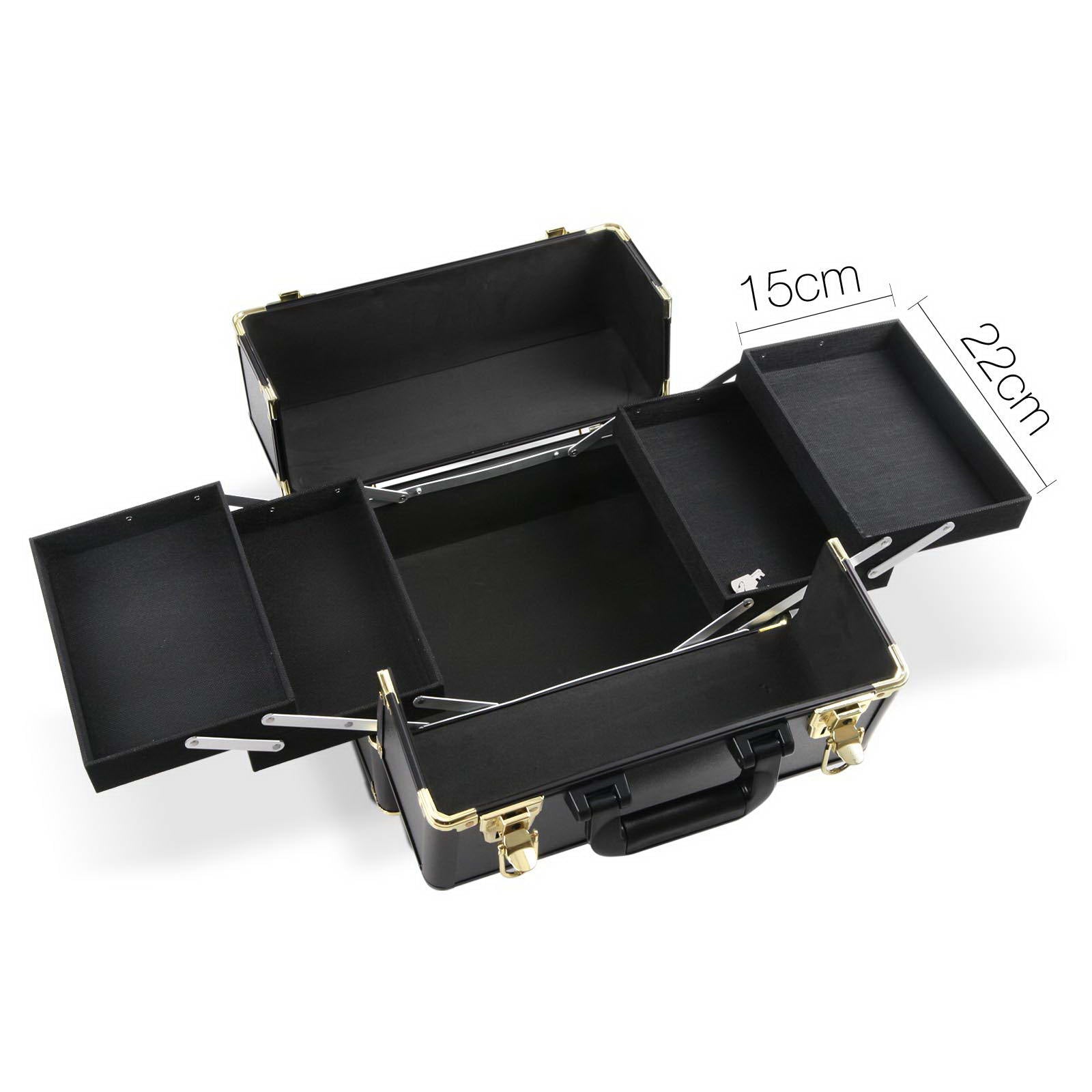 7 in 1 Portable Cosmetic Beauty Makeup Trolley - Black & Gold - image3