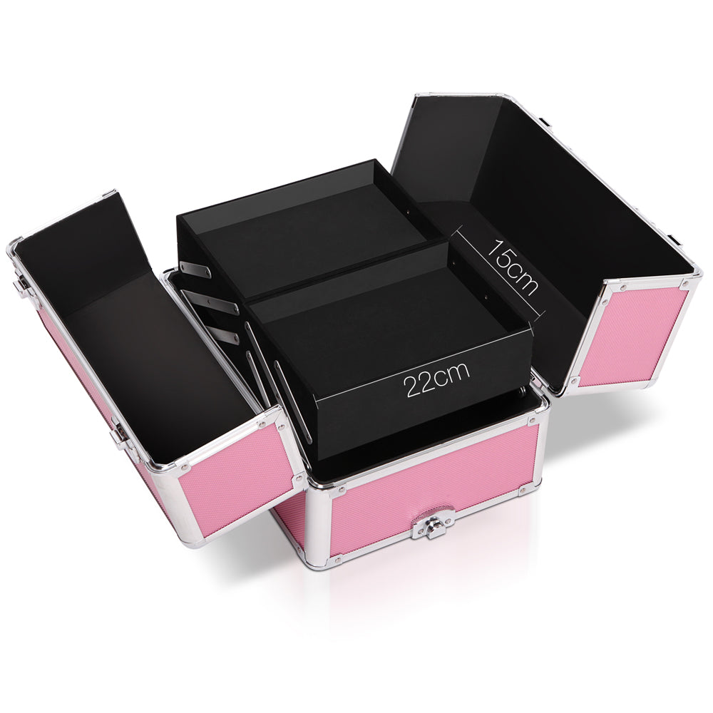 7 in 1 Portable Cosmetic Beauty Makeup Trolley - Pink - image3