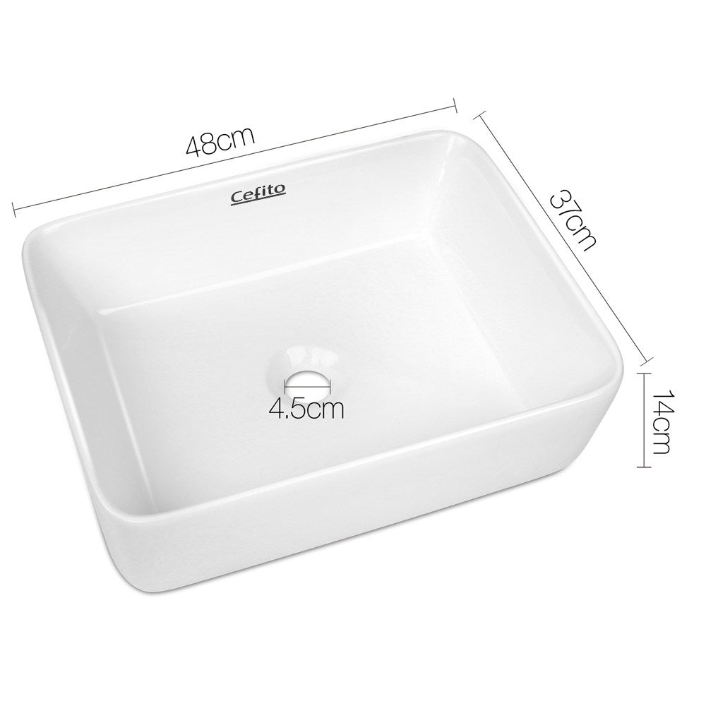 Ceramic Rectangle Sink Bowl - White - image2