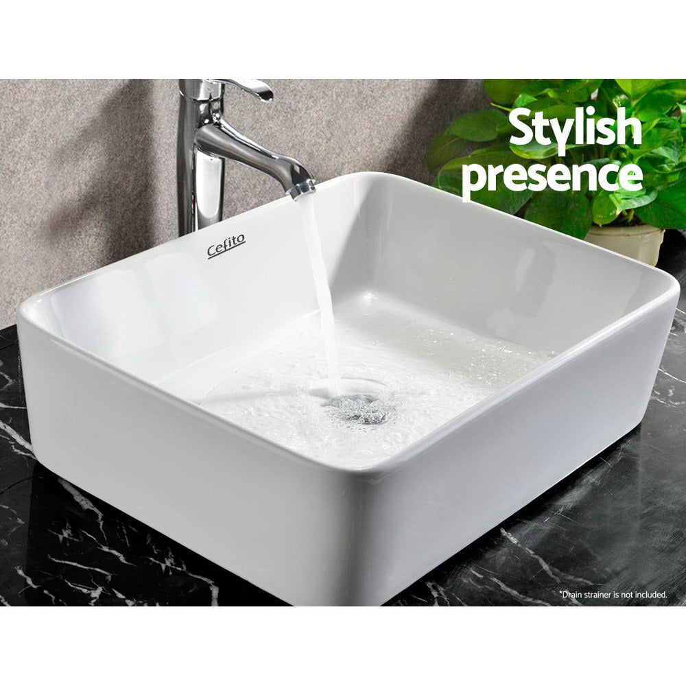 Ceramic Rectangle Sink Bowl - White - image4