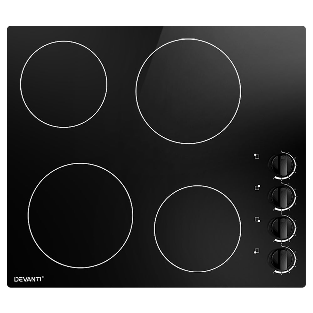 Ceramic Cooktop 60cm Electric Kitchen Burner Cooker 4 Zone Knobs Control - image1