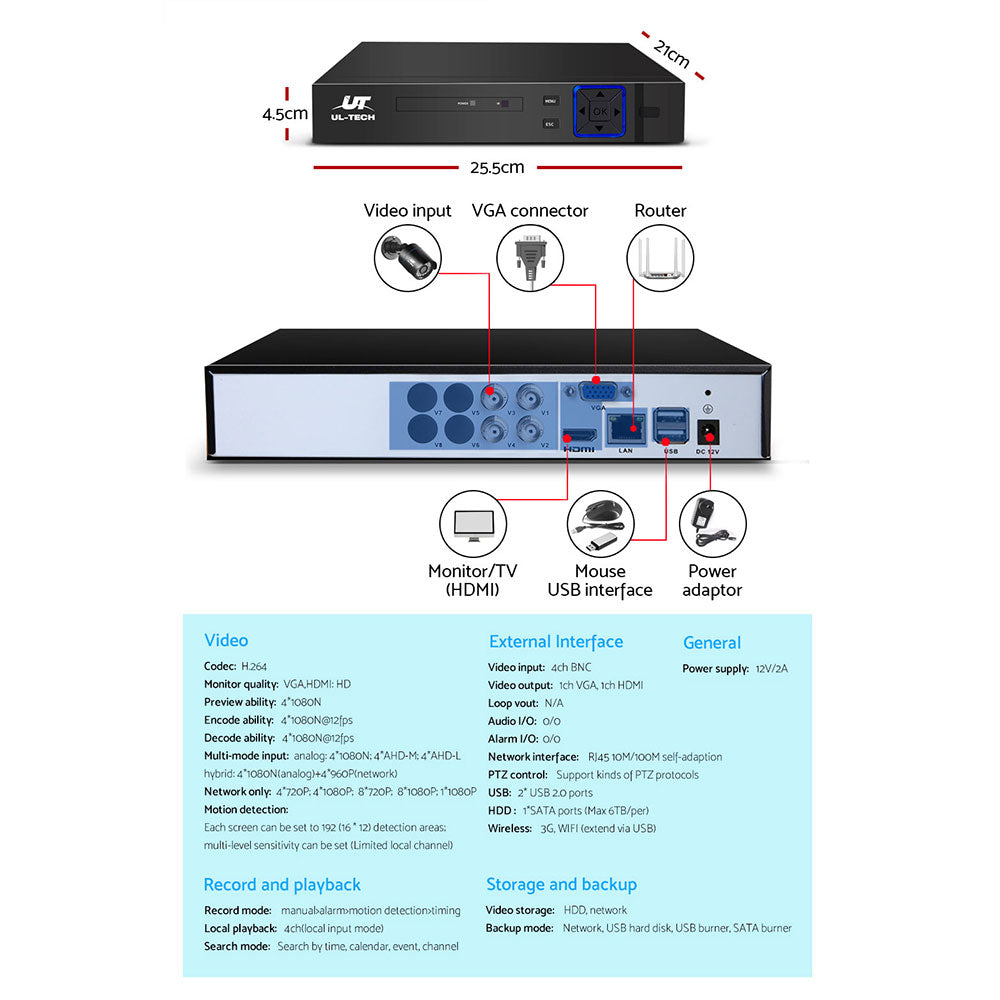 1080P 4 Channel CCTV Security Camera - image5