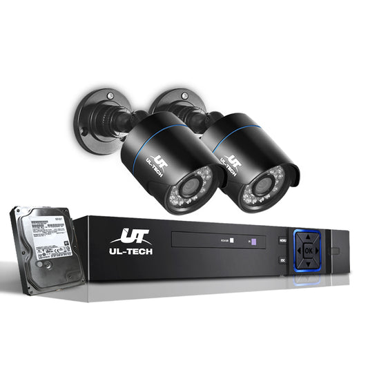 CCTV Security System 2TB 4CH DVR 1080P 2 Camera Sets - image1