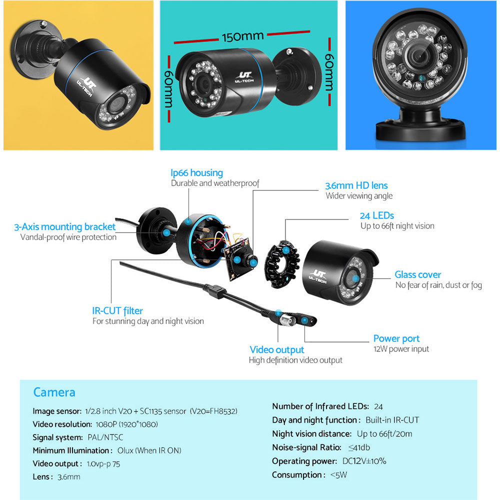 1080P 4 Channel HDMI CCTV Security Camera - image6