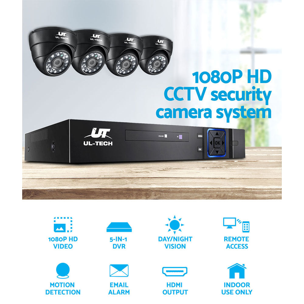 CCTV Security Camera Home System DVR 1080P IP Long Range 4 Dome Cameras - image4