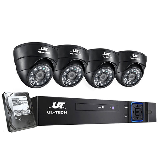 CCTV Security Home Camera System DVR 1080P Day Night 2MP IP 4 Dome Cameras 1TB Hard disk - image1