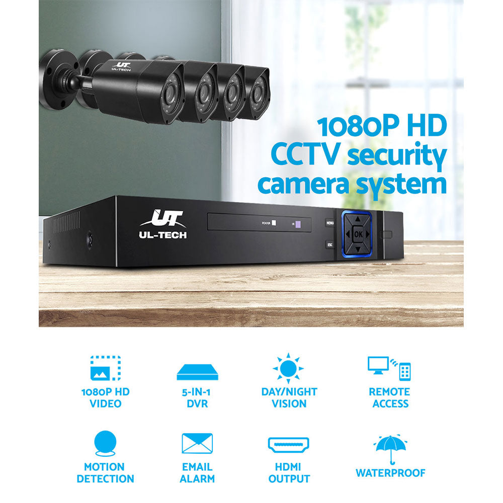 Home CCTV Security System Camera 4CH DVR 1080P 1500TVL 1TB Outdoor Home - image4