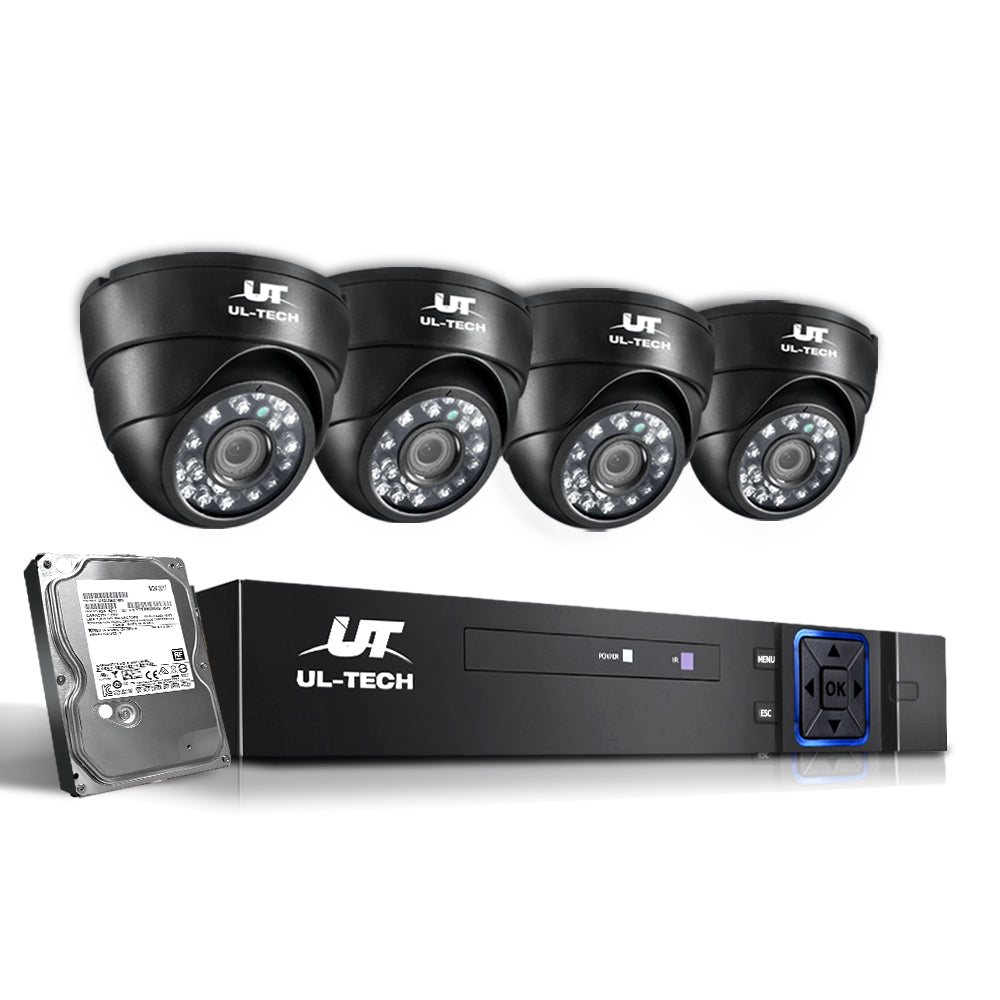 CCTV Camera Security System Home 8CH DVR 1080P 4 Dome cameras with 1TB Hard Drive - image2