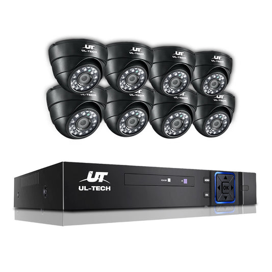 CCTV Camera Home Security System 8CH DVR 1080P IP 8 Dome Cameras Long Range - image1