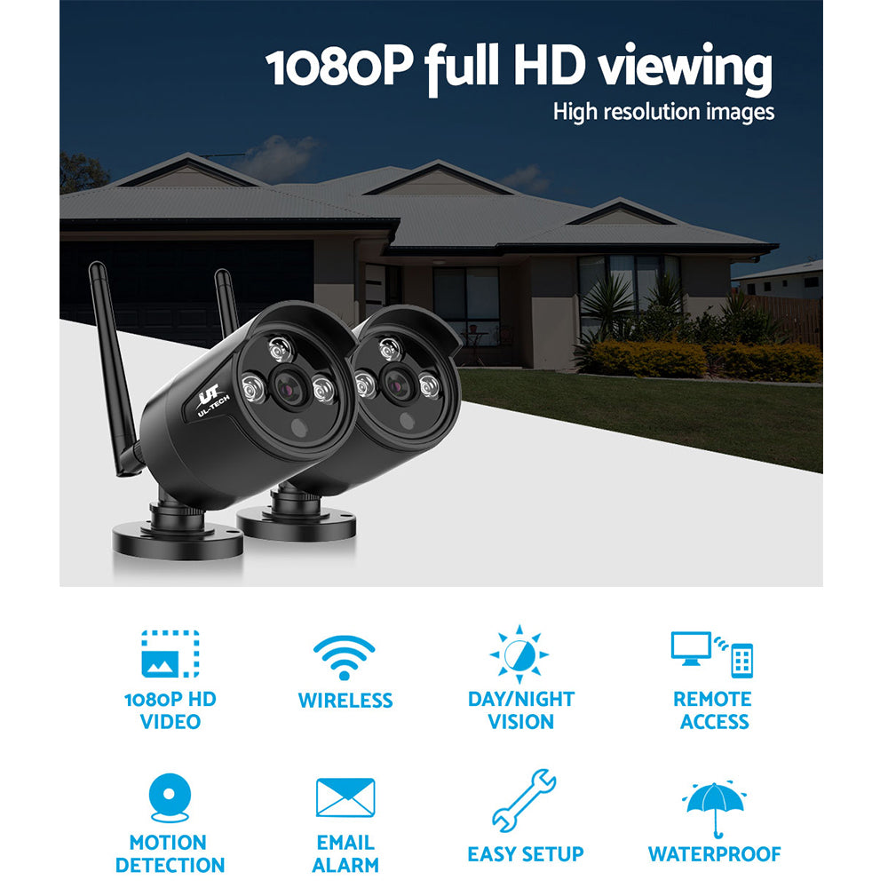 Wireless CCTV System 2 Camera Set For DVR Outdoor Long Range 1080P - image3