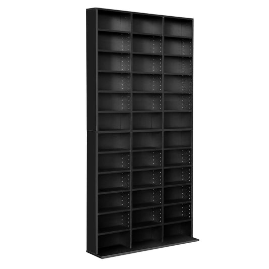 Adjustable Book Storage Shelf Rack Unit - Black - image1