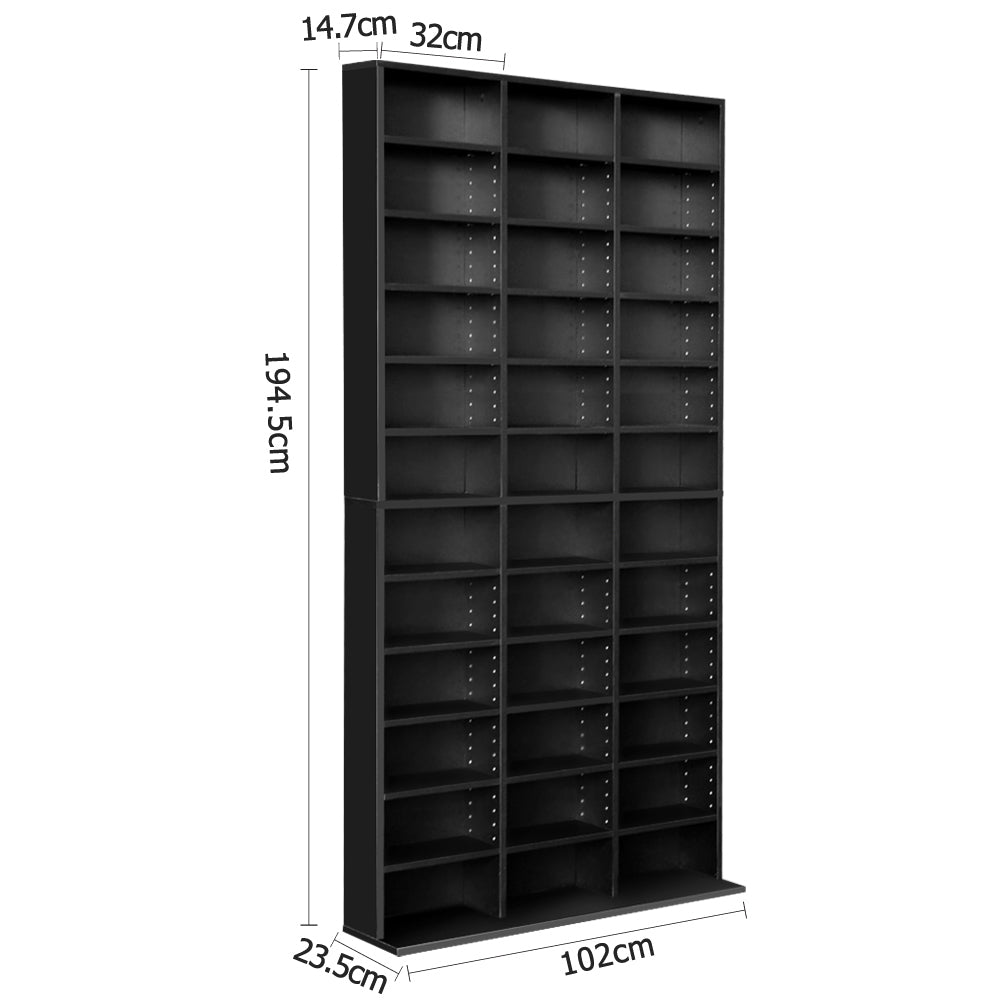Adjustable Book Storage Shelf Rack Unit - Black - image2