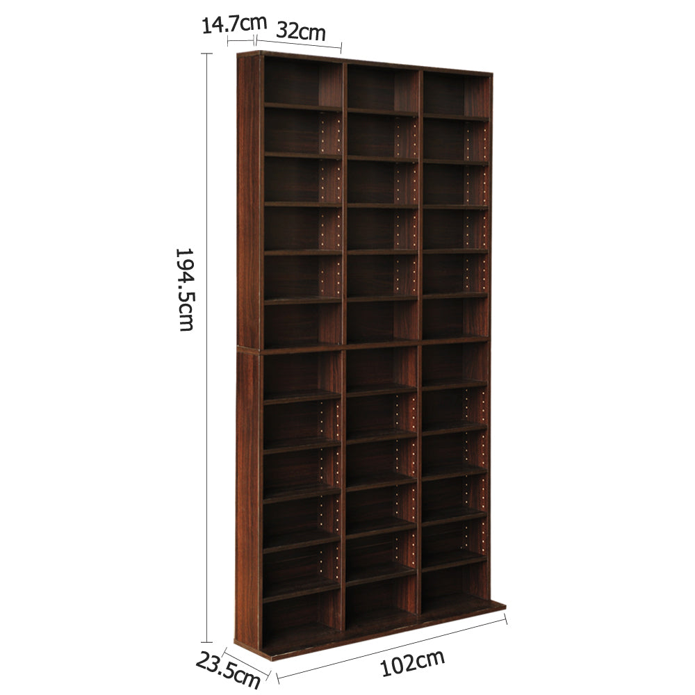 Adjustable Book Storage Shelf Rack Unit - Expresso - image2