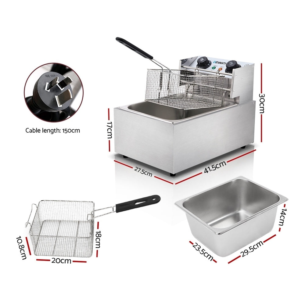 Commercial Electric Single Deep Fryer - Silver - image2