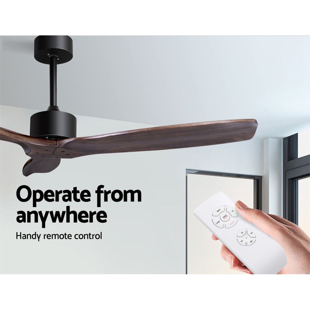 52'' Ceiling Fan With Remote Control Fans 3 Wooden Blades Timer 1300mm - image4