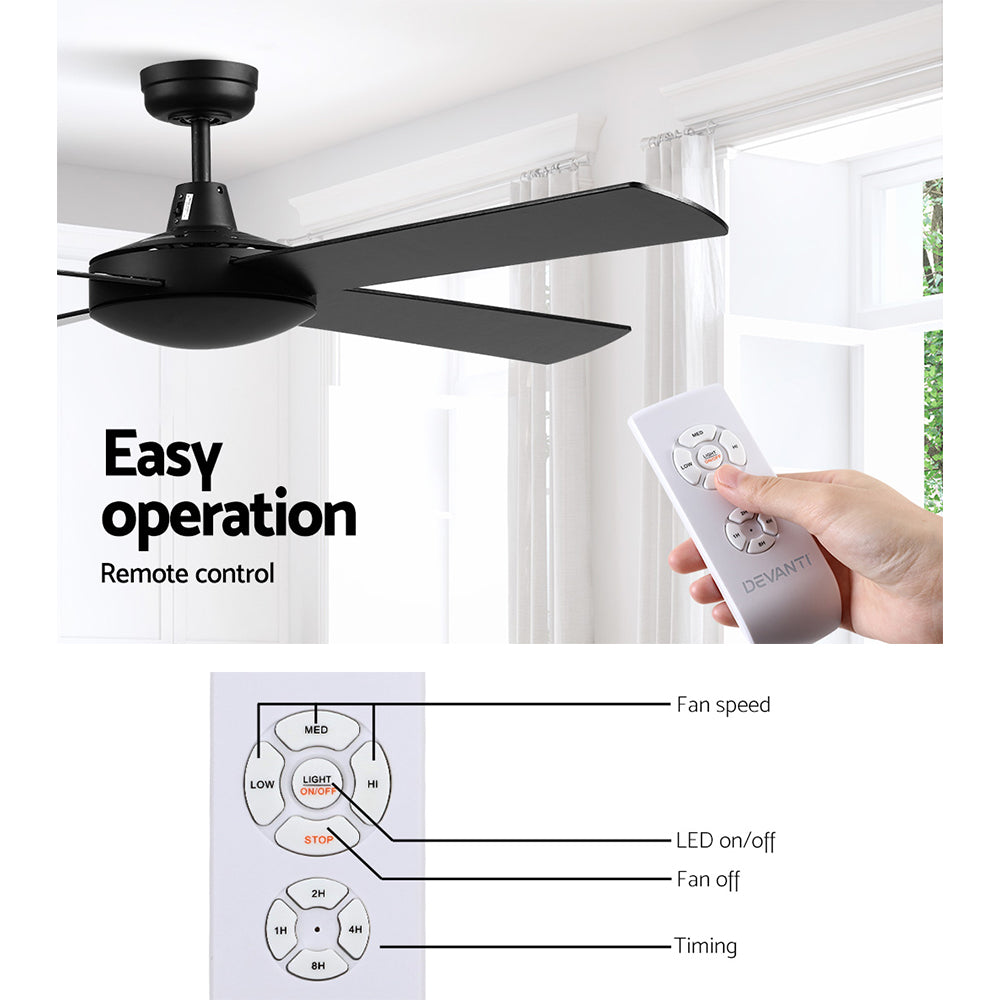 52'' Ceiling Fan w/Remote - Black - image4