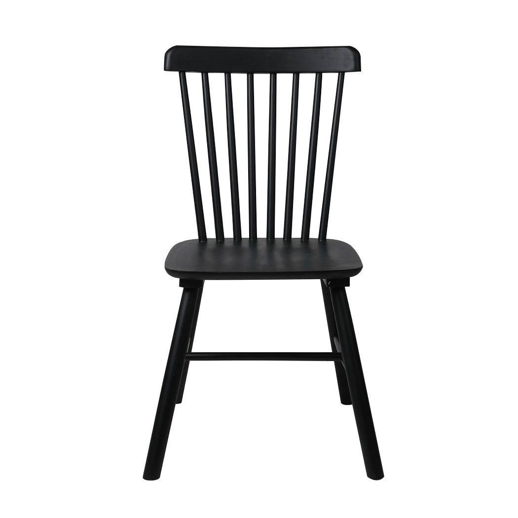 Set of 2 Dining Chairs Side Chair Replica Kitchen Wood Furniture Black - image2