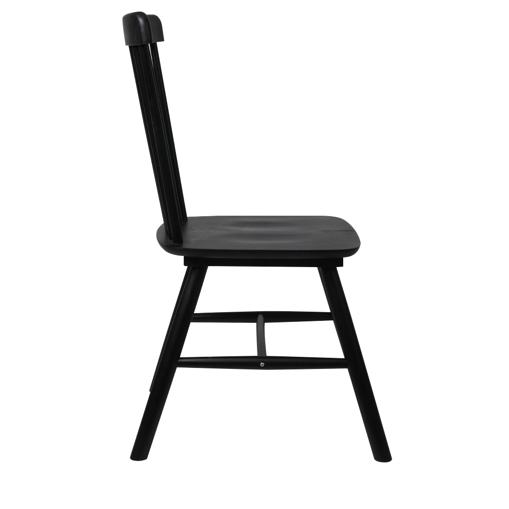 Set of 2 Dining Chairs Side Chair Replica Kitchen Wood Furniture Black - image4