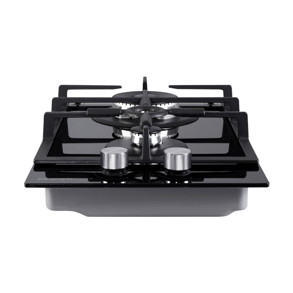 Gas Cooktop 30cm Gas Stove Cooker 2 Burner Cook Top Konbs NG LPG Black - image3