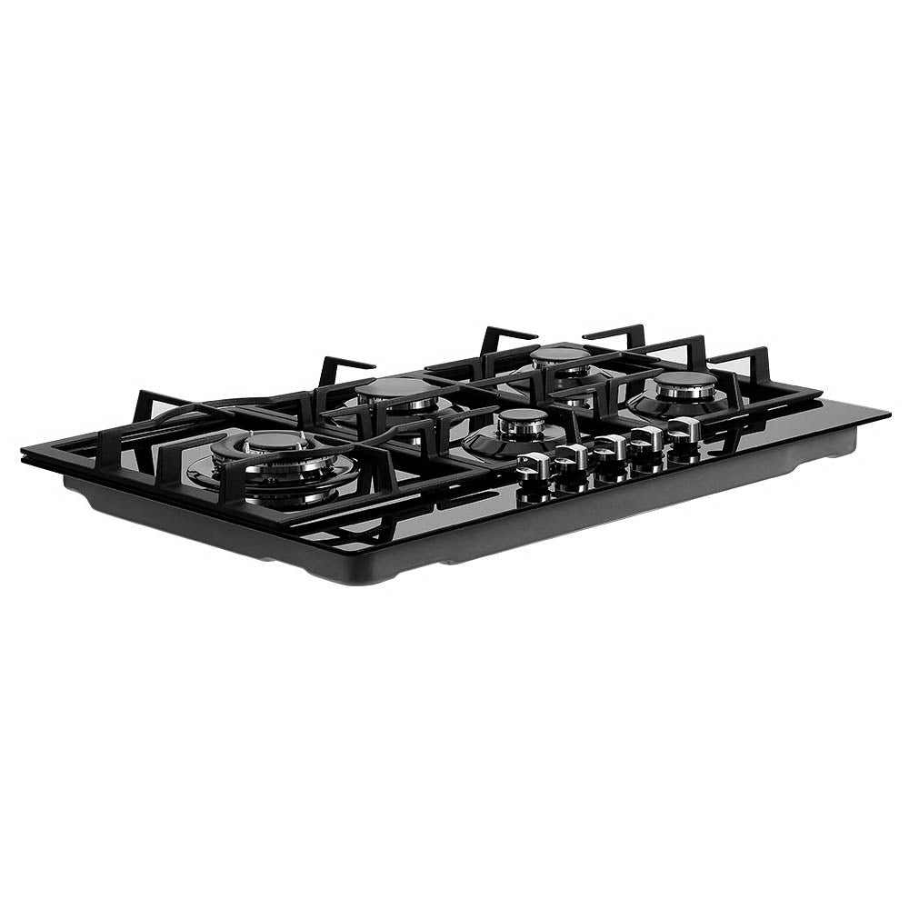 Gas Cooktop 90cm 5 Burner Stove Hob Cooker Kitchen NG LPG Black Glass - image3