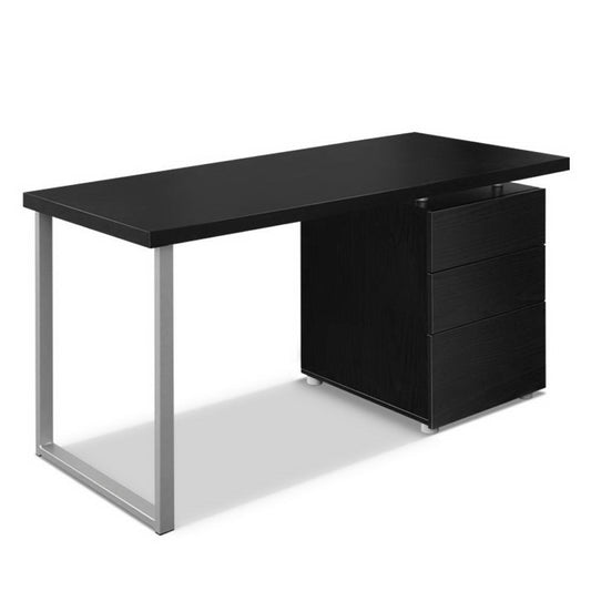 Metal Desk with 3 Drawers - Black - image1