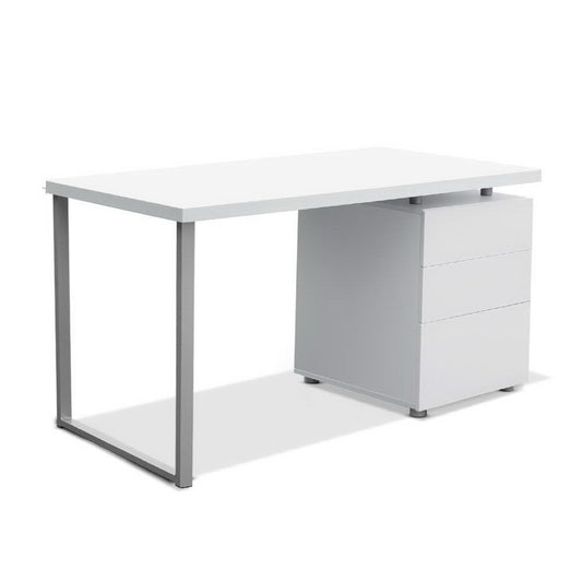 Metal Desk with 3 Drawers - White - image1