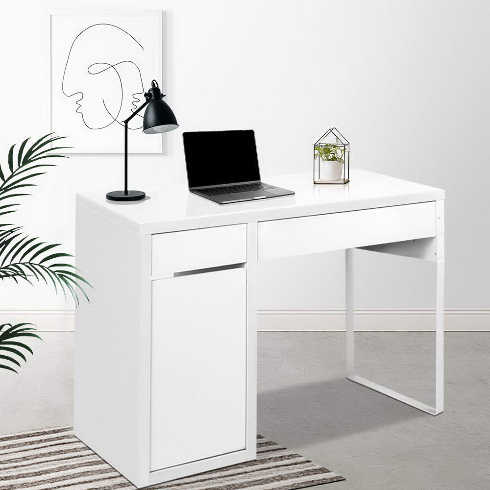 Metal Desk With Storage Cabinets - White - image7