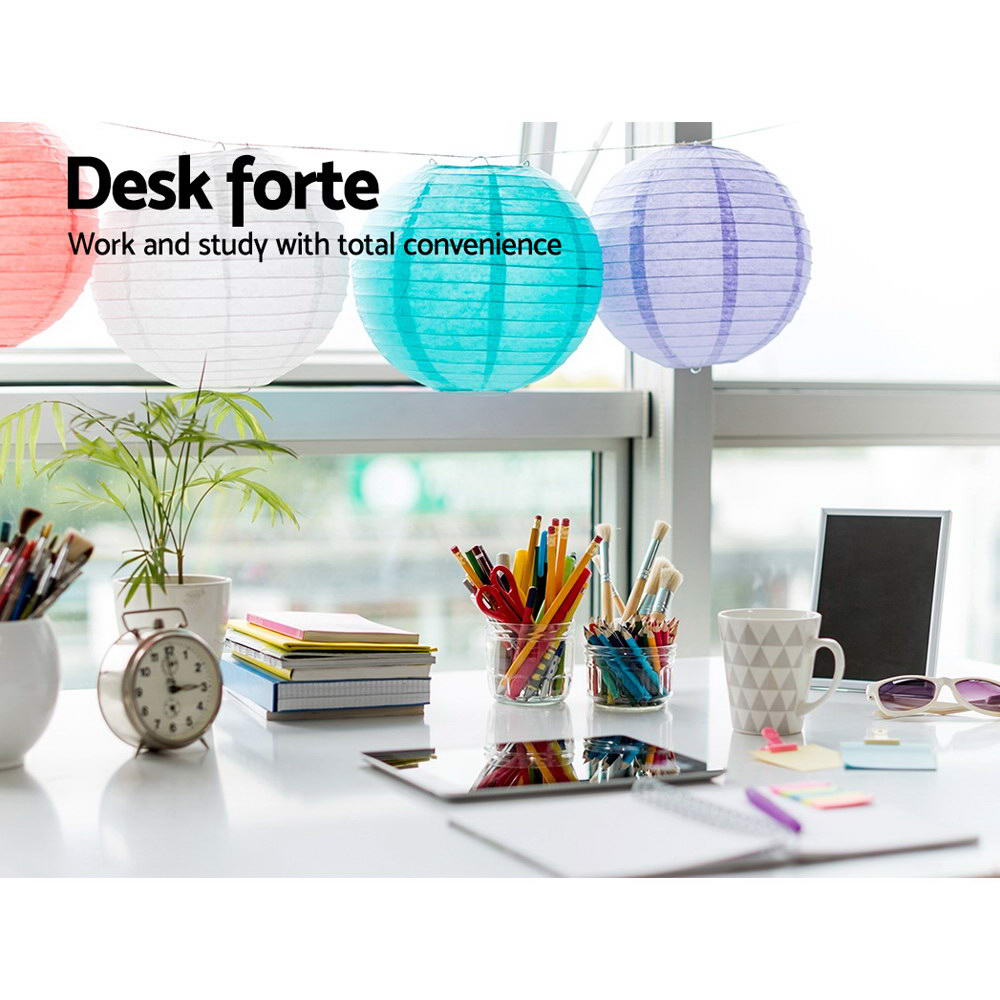 Foldable Desk with Bookshelf - White - image3