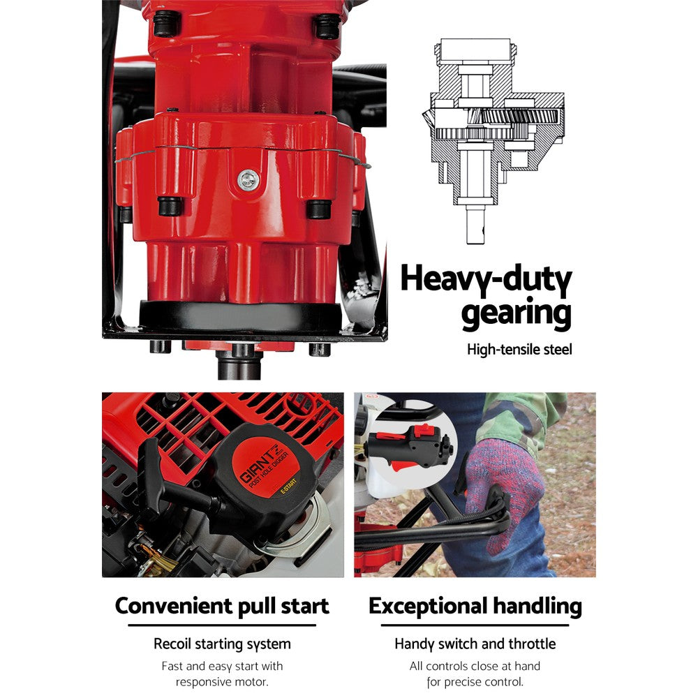 Post Hole Digger Petrol Diggers Only Motor Complete Earth Auger 92CC - image4