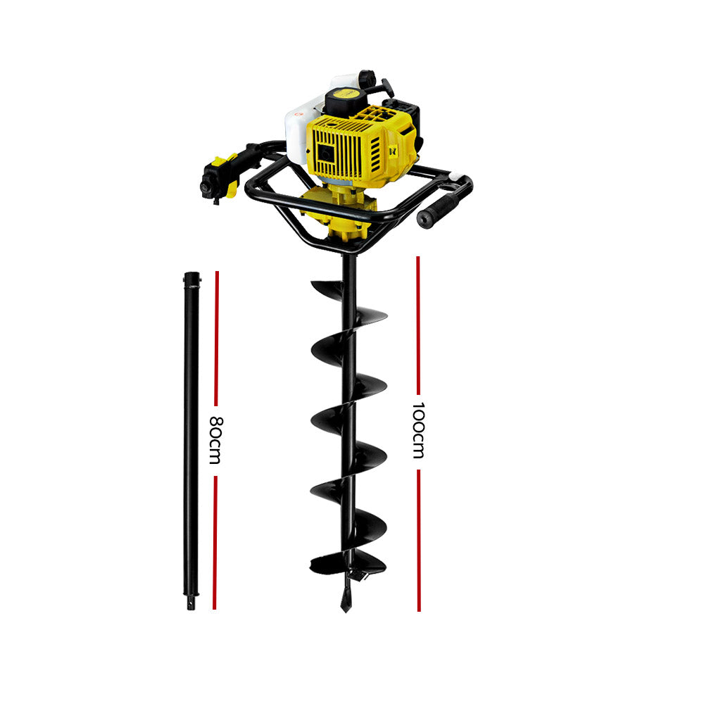 92CC Petrol Post Hole Digger Auger Drill Borer Fence Earth Power 200mm - image2
