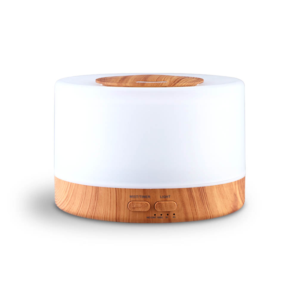 Aroma Diffuser Aromatherapy LED Night Light Air Humidifier Purifier Round Light Wood Grain 500ml Remote Control - image3