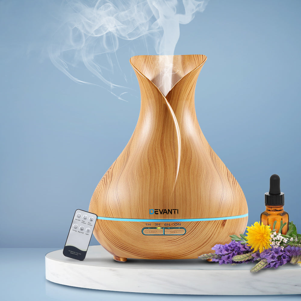 400ml 4 in 1 Aroma Diffuser remote control - Light Wood - image7