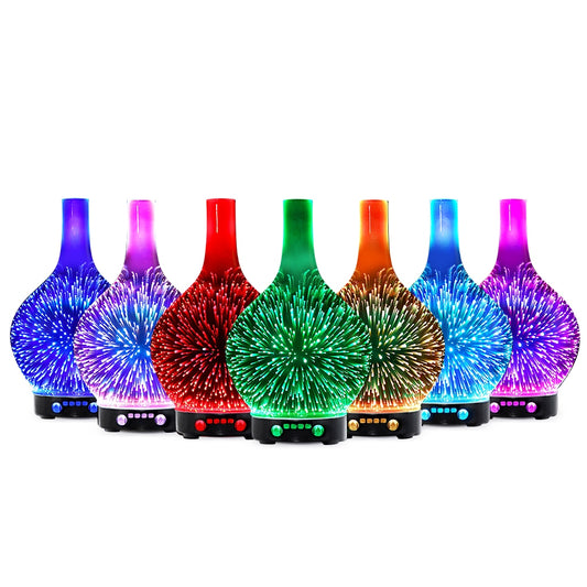 Aroma Diffuser 3D LED Light Oil Firework Air Humidifier 100ml - image1