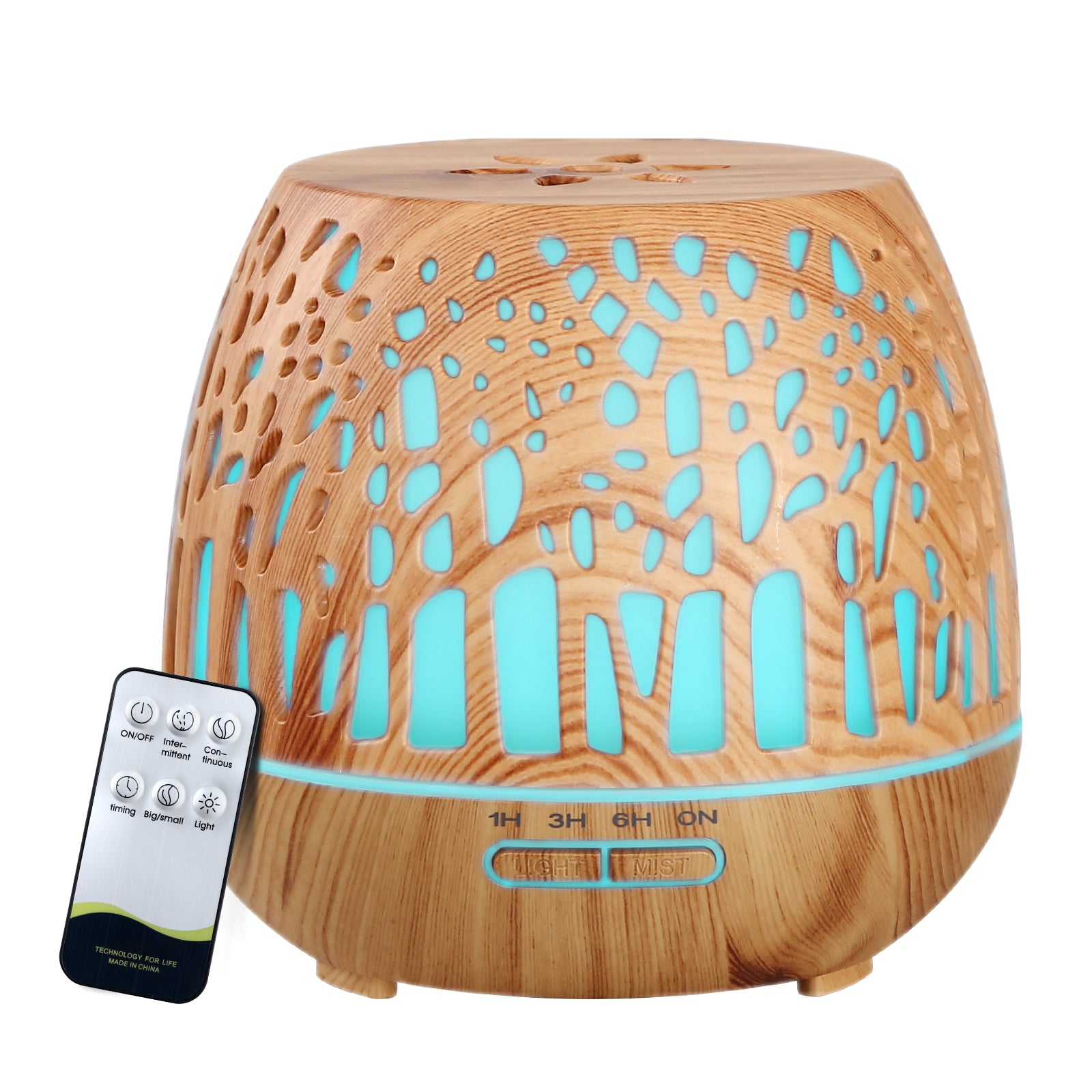 Aroma Diffuser Aromatherapy Humidifier Essential Oil Ultrasonic Cool Mist Wood Grain Remote Control 400ml - image1