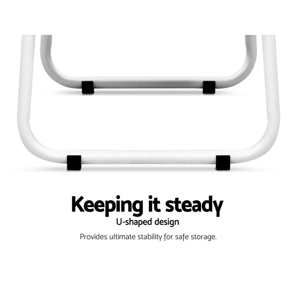 Closet Storage Rack Clothes Hanger Shelf Garment Rail Stand Wardrobe Organiser White - image6
