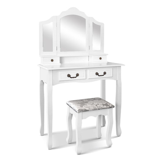 Dressing Table with Mirror - White - image1