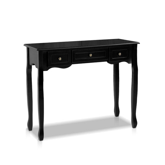 Hallway Console Table Hall Side Dressing Entry Display 3 Drawers Black - image1